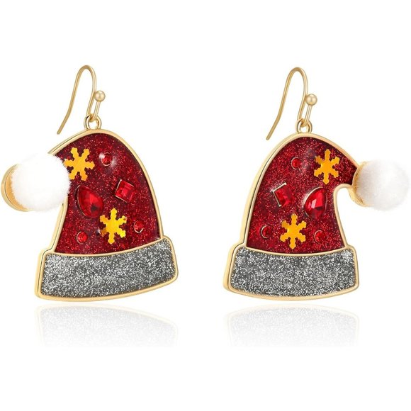 Gingerbread man garland deer colorful light bulbs Earrings Christmas Decoration - Picture 1 of 8